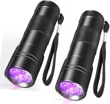 SEVENKA Black Light Flashlight, 2 Pack 12 LED UV 2