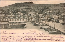 1902 Turkey Smyrne French Post Office PO Postal Postcard Cover to London England