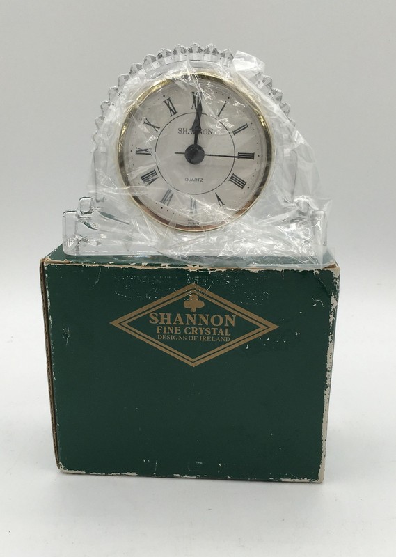 Vintage Shannon Fine Crystal "Marie" Desk Clock LNIOB