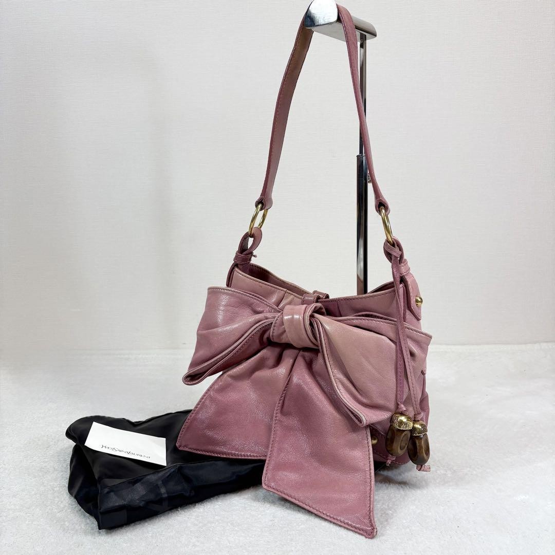 Y2K YSL Bow Shoulder Bag in Black #PG12XE