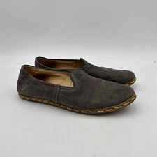 Sabah Gray Leather Slip On Loafers 39 US Men's 7.5-8 Minimalist Quiet Luxury
