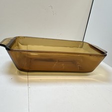 Anchor Hocking 463 1.5 Qt Brown Glass Rectangular Loaf Pan Oven Safe 425F