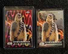 2024 Topps Chrome Star Wars Chewbacca 107 Red Wave SP Refractor  Basic Card
