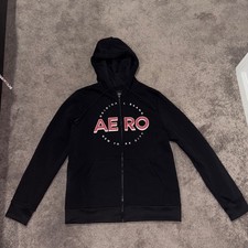 Aeropostale Black Zip Up Logo Jacket Hoodie XL Brand New w/ Tags