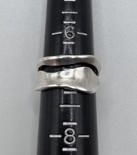 Vintage Modernist Sterling Silver 925 Open Wavy Band  Size 7  Ring  5.5g