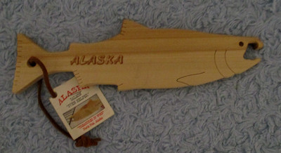 Lantz Alaskan Birch Wood Salmon Fish-Shaped Oven Rack Helper North Pole, Alaska
