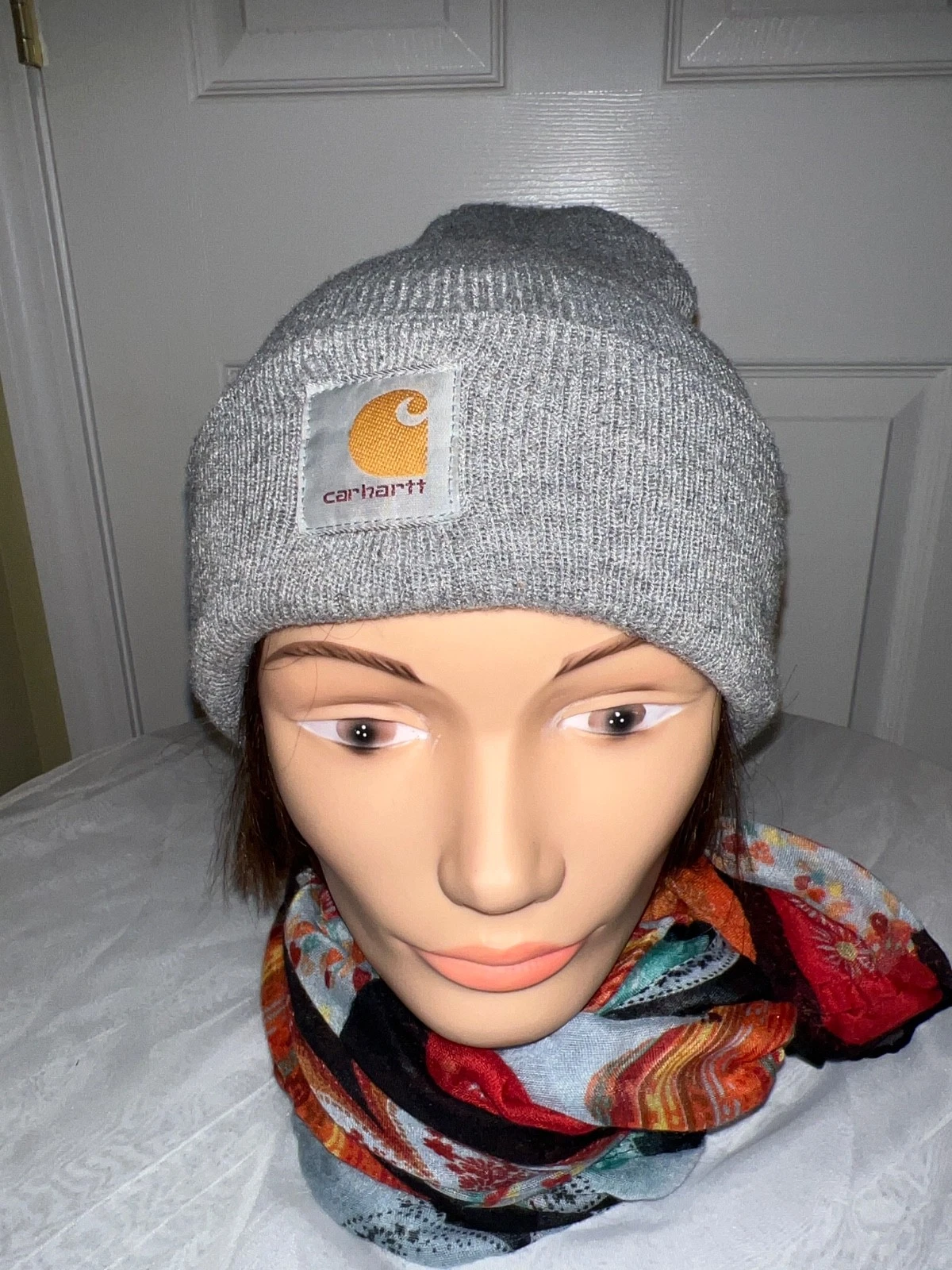Carhartt Mens Cuffed Beanie Light Gray Winter Hat Soft Warm Ski Snowboard USA