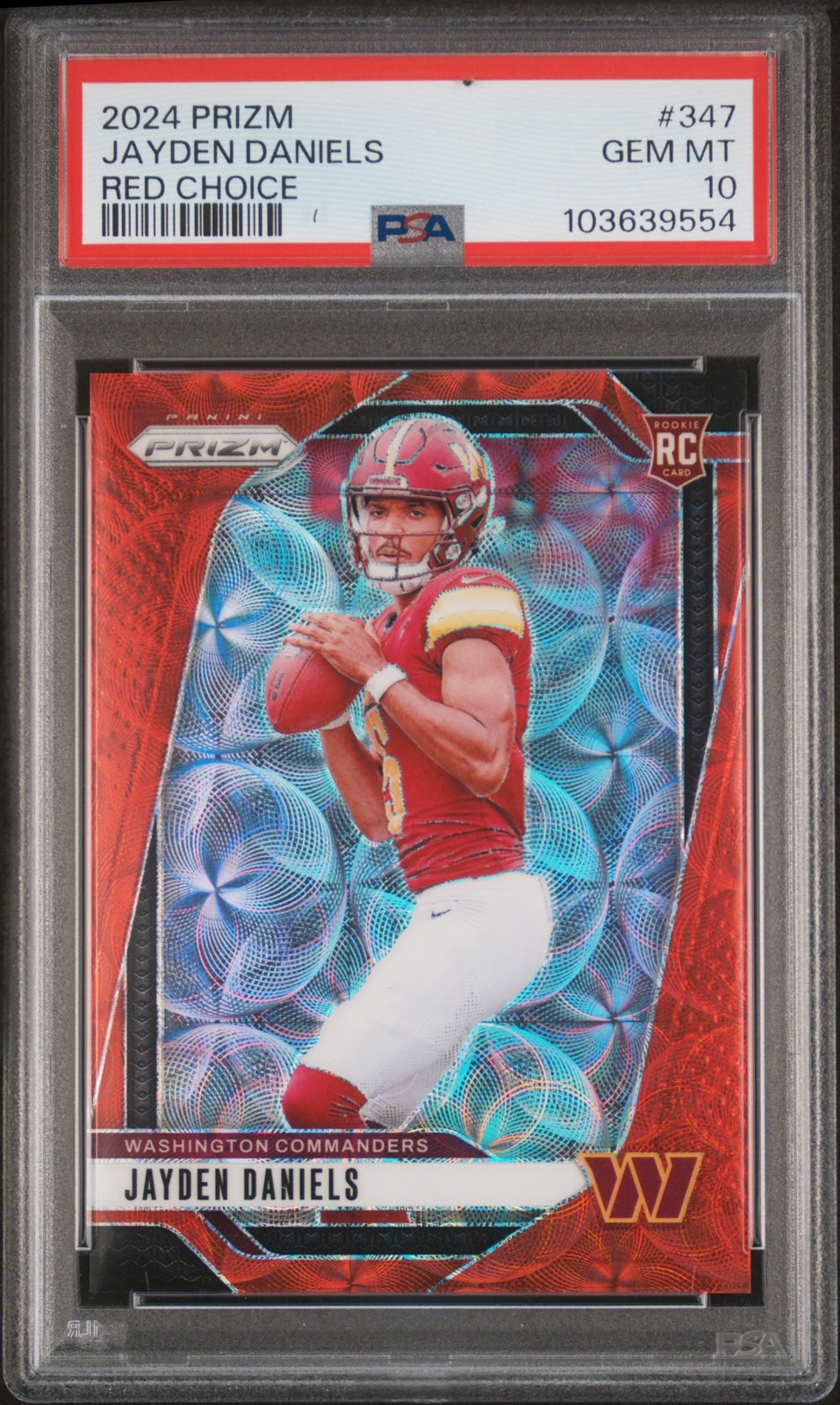 2024 PANINI PRIZM RED CHOICE #347 JAYDEN DANIELS 2/20 PSA 10