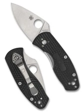 Spyderco Ambitious Lightweight Knife C148PBK Plain Edge Blade Black FRN Handle