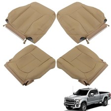 Leather Seat Cover Tan Top Front Bottom for 2011-2016 F250 F350 F450 F550 Lariat