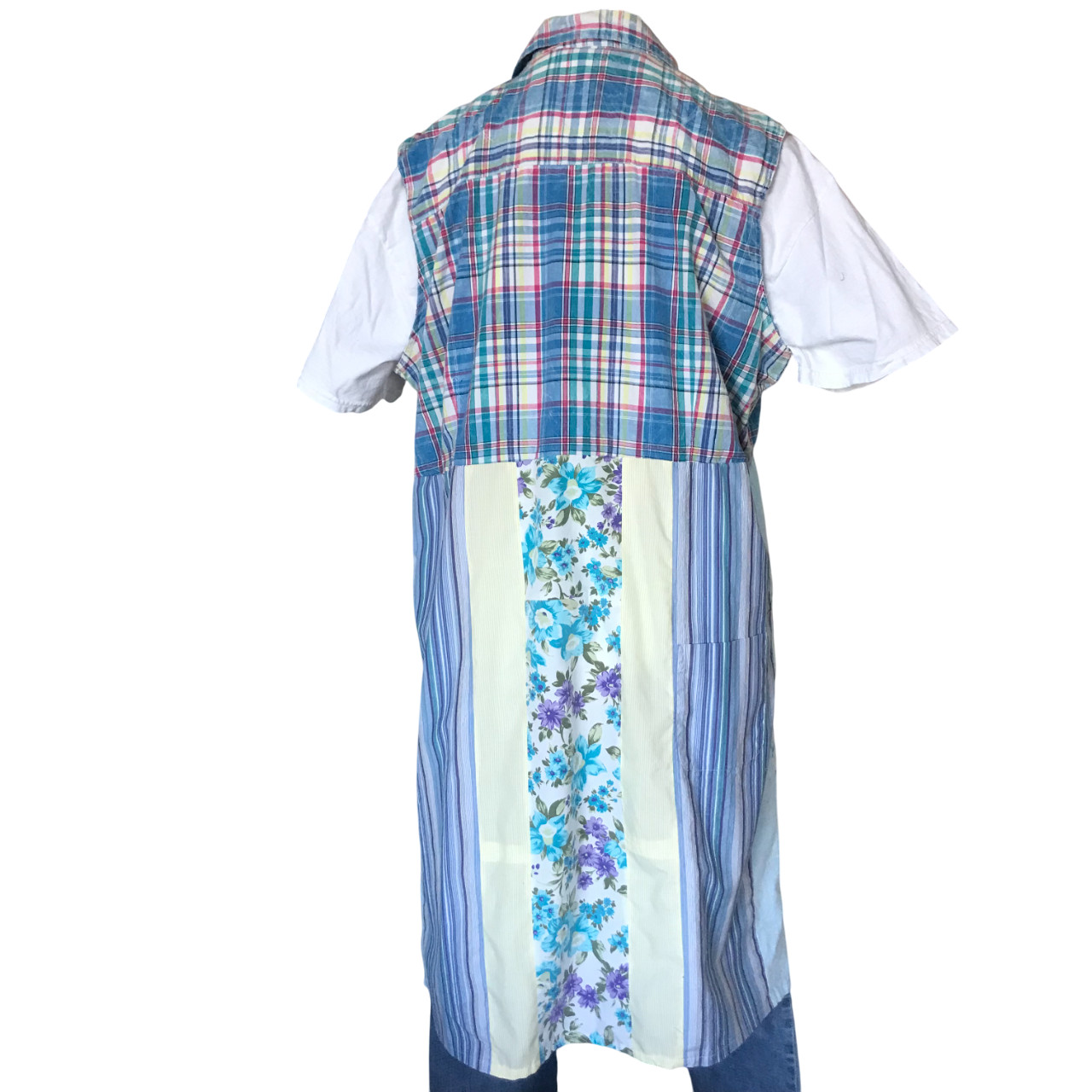 Boho Patchwork Duster: Handmade Button-Down Layer… - image 2