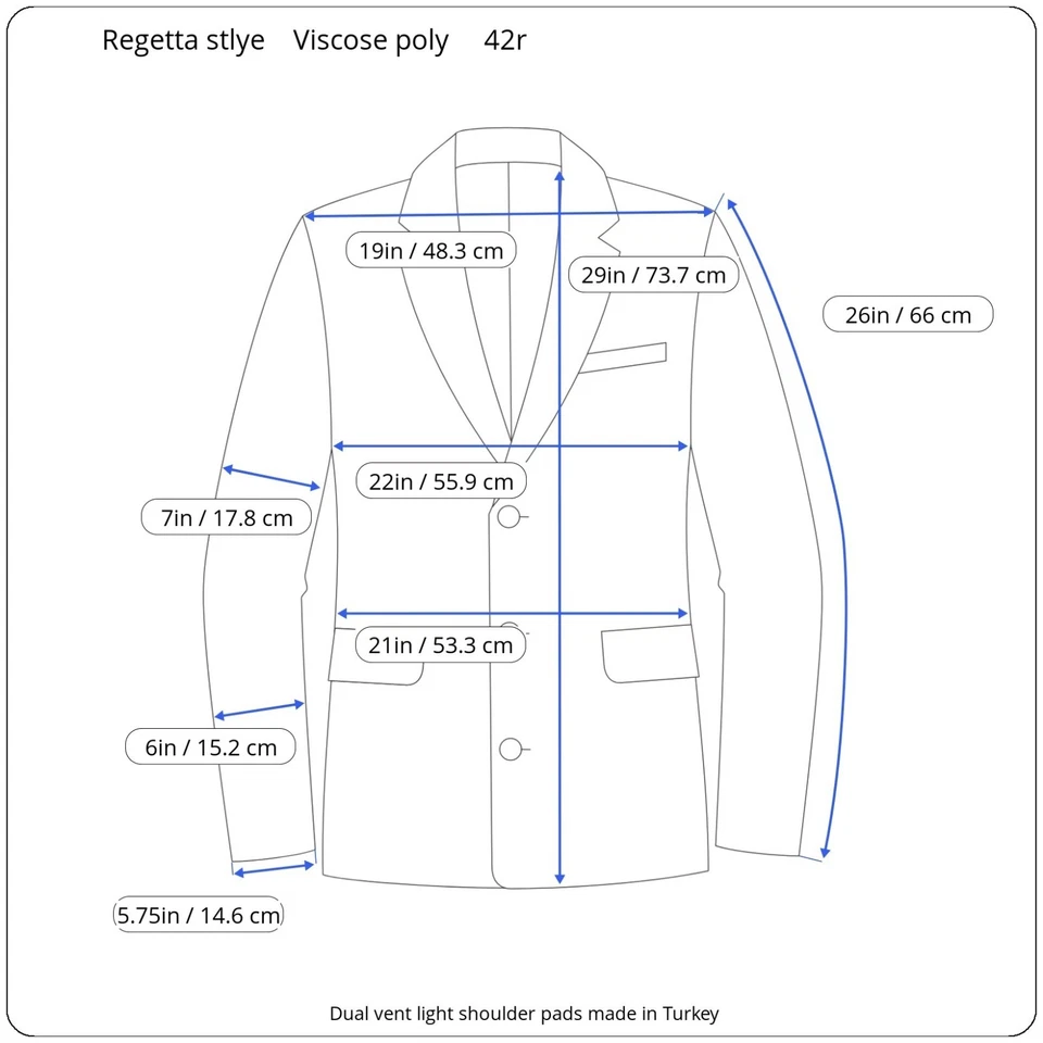 New Double Breasted Suit 42r Regetta Style 36xunfinshed Inseam Peak Lapel - Image 2 of 4