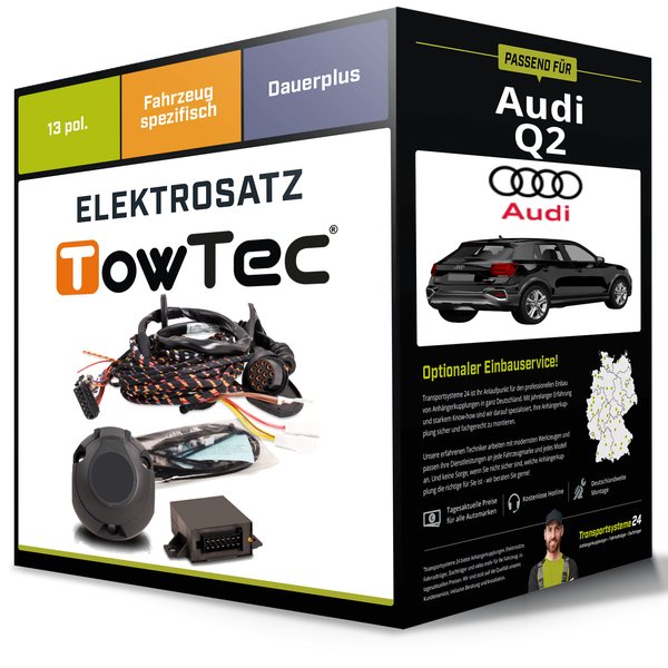 Elektrosatz 13-Pol Spezifisch für Audi Q2 06.2016-Jetzt NEU Towtec-image