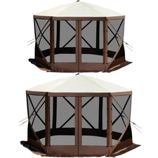 Pop-up Camping Gazebo Camping Canopy Shelter6 Sided 10/12' x 10/12'