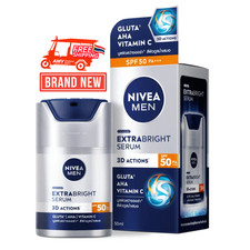 NIVEA Men Extra Bright Serum 3D Actions AHA Vit-C SPF50 Skin Bright Aura 50ml