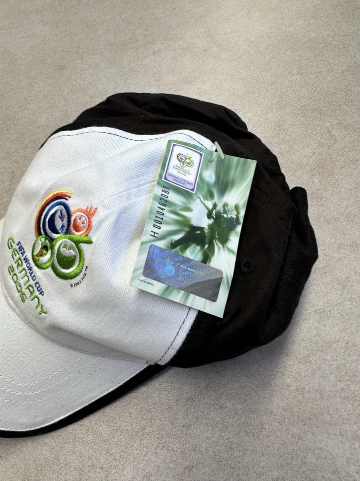 Подлинный FIFA World Cup шляпа 2006 ГЕРМАНИИ белый шляпа / крышка футбол * новый с Ярлыками * - Изображение 3 из 4