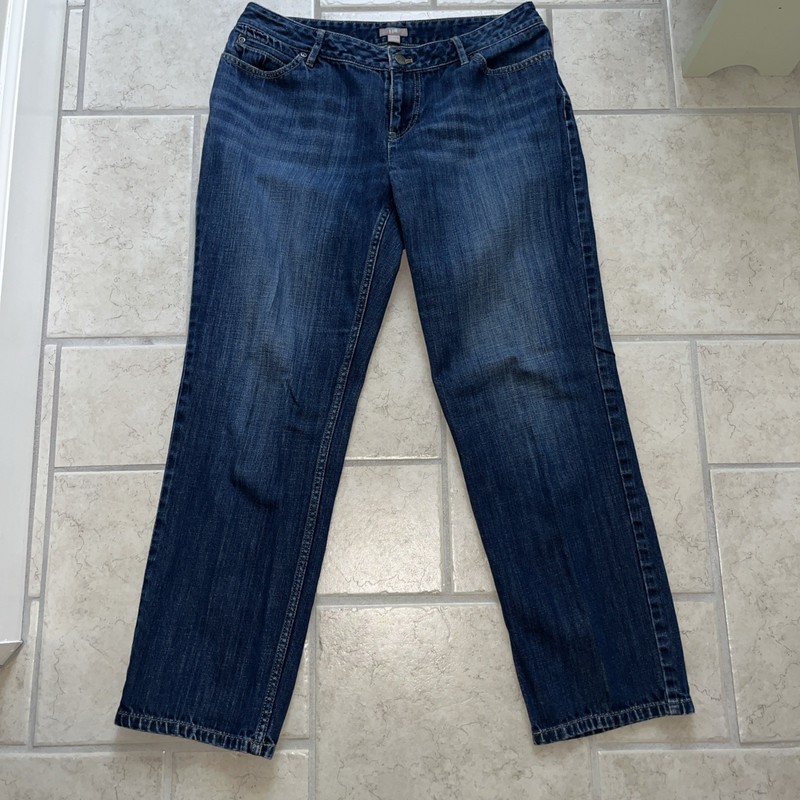 J. Jill Straight Leg Medium Blue Denim Jeans 5-Pocket Women’s 8P