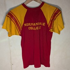 Vtg 1970s champion normandale college durene football jersey shirt medium red
