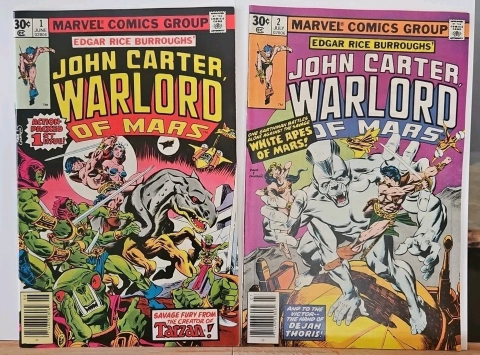 John Carter # 1-6,8,+anual Warlord of Mars=8 lote de cómics de alta calidad Foto 2 de 4