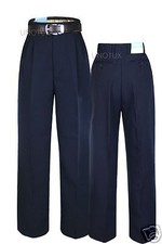 Boy Teen Formal Wedding Party School Suit Pants in Navy Blue  Free Belt sz 4-20