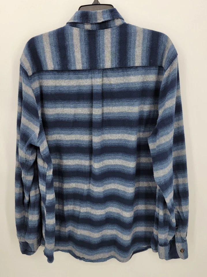 Camisa Ralph Lauren Chaps Para Hombres 2XL Azul Azteca Rayas Franela Cepillada Abotonada Foto 2 de 4