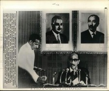 1973 Press Photo Egyptian President Anwar Sadat giving speech, Cairo, Egypt