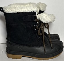 Cat and Jack Girls Black Winter Boots Size 1