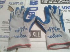 thermal ATLAS FIT NATURAL RUBBER PALM COATED WORK GLOVES BLUE, GENERAL PURPOSE