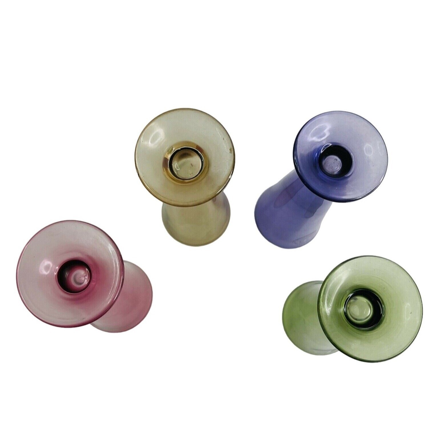 Lenox Cordial Liquor Glass Set Jewel Gem Color Flared Trumpet Non Lead