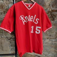 Vintage Southern Athletic Jersey V Neck Nylon USA Made Size XL Angels 15