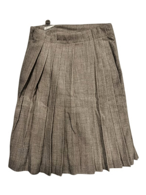 Coco Blanc Oatmeal Short Pleat Wrap Skirt Girl Size 10