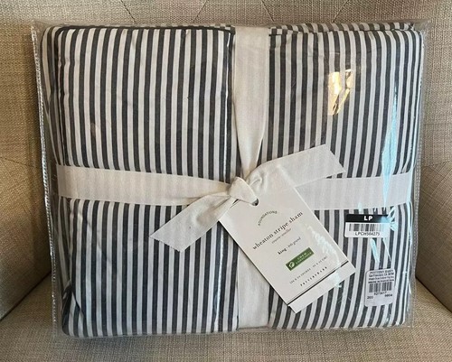 NEW Pottery Barn Wheaton Stripe Sham for King Pillow | 20x36" Navy Blue Stripes - Picture 4 of 5