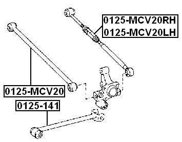Varilla de control de vía trasera FEBEST 0125-MCV20 OEM 48710-33051 Foto 2 de 3