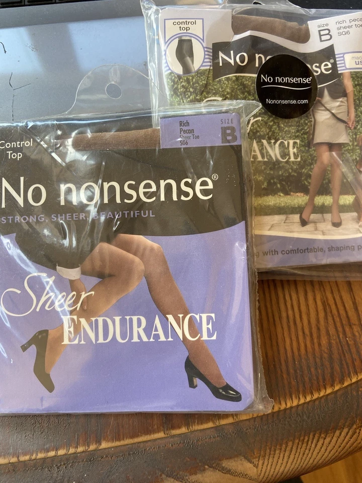 3 No Nons. Sheer End. C-Top P'hose, 2-Rich Pecan, 1-Beige Mist Plus 1 Shoe Liner - Image 2 of 4