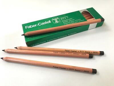 FABER-CASTELL PITT-Zeichenkreidestifte sepia, Faltschachtel mit 12 Stück 122878