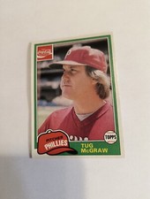 TUG McGRAW 1981 TOPPS COCA-COLA PHILADELPHIA PHILLIES #7 FREE SHIPPING 