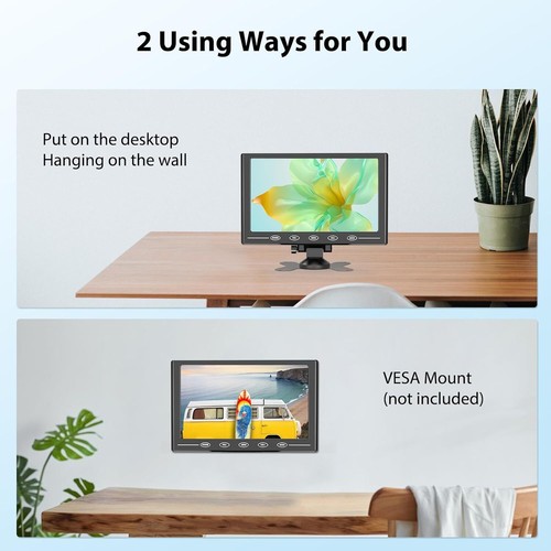Eyoyo 7zoll 16:9 IPS Portable Display HDMI VGA AV BNC Kleine Gaming CCTV Monitor - Picture 16 of 27