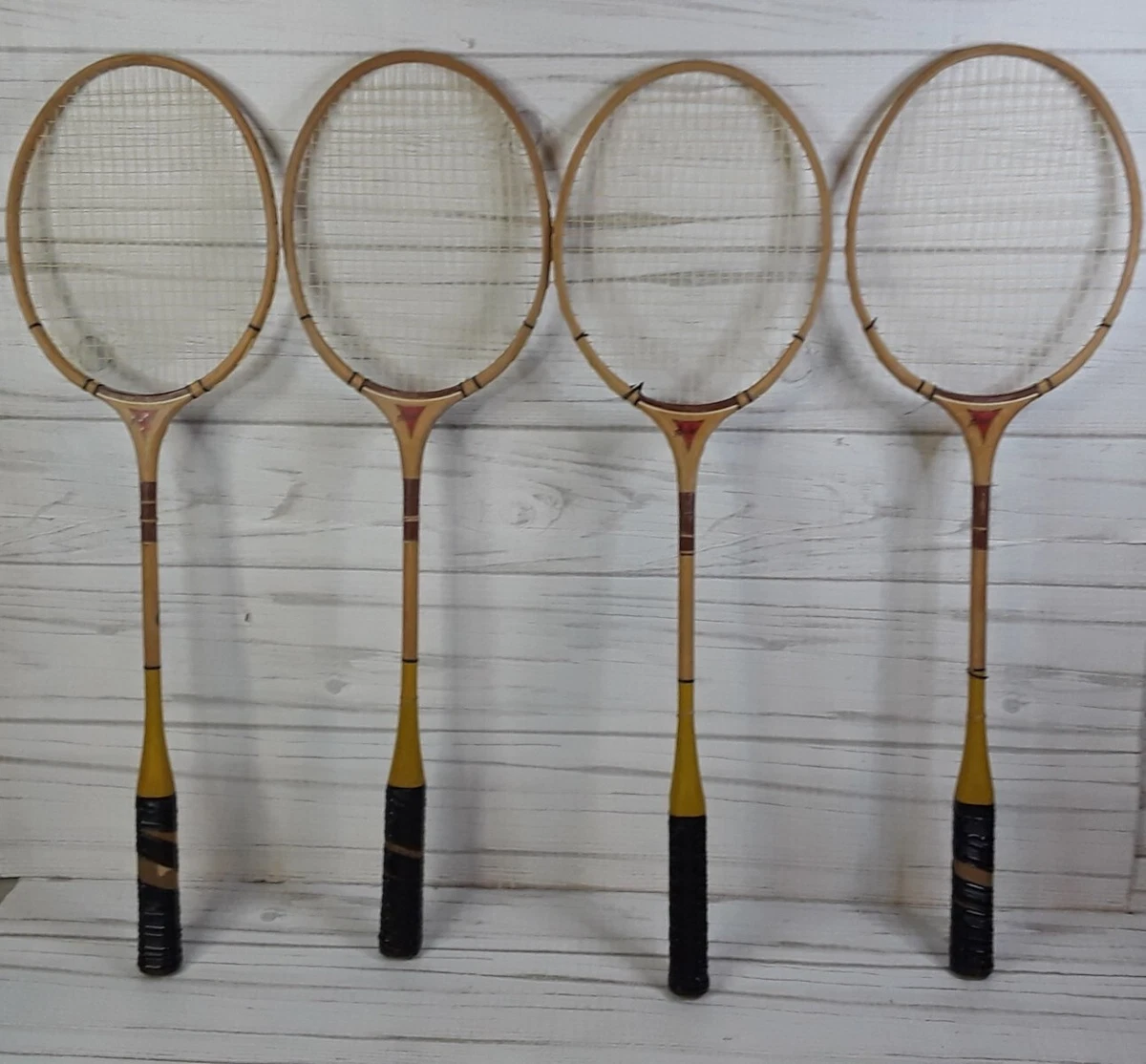 Set of 4 Vintage Ace Wooden Badminton Racquets Vintage Sports Decor eBay