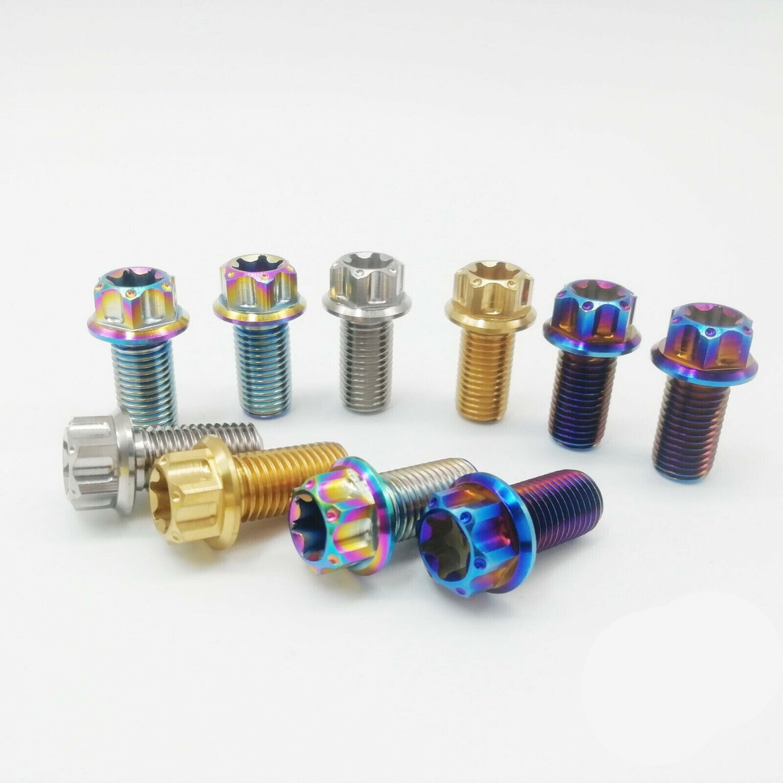 6 Pcs Ti Titanium Torx Head Flange Bolt M8 20 25 30 35 40 45 50mm