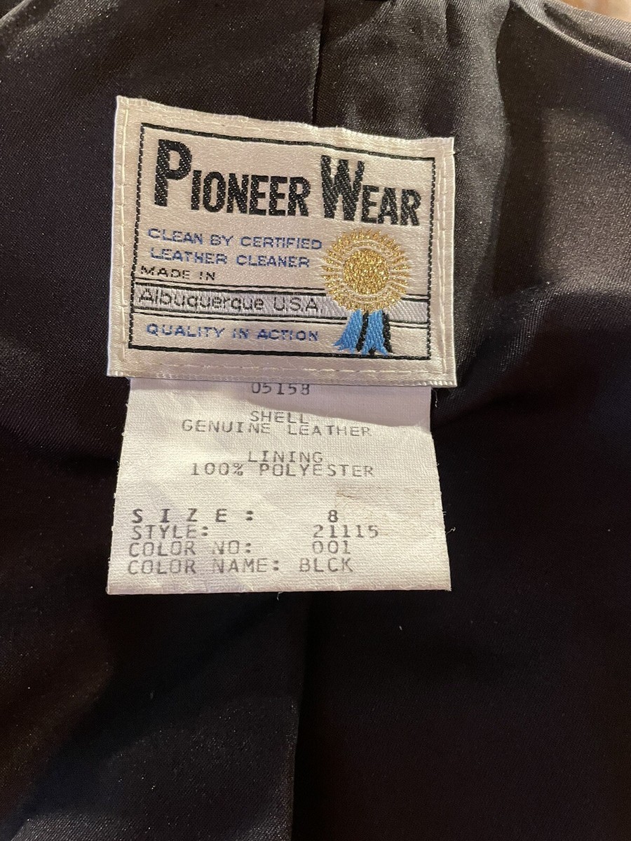 Vintage Pioneer Wear Leather Fringed Hair On Hide Jacket Size XS/S