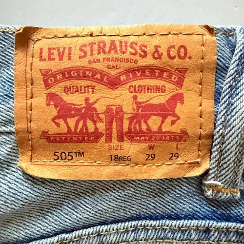 Levis 505 Light Stonewash Straight Leg Non Stretch Cotton Classic Jean Men 29x29 - Picture 5 of 9