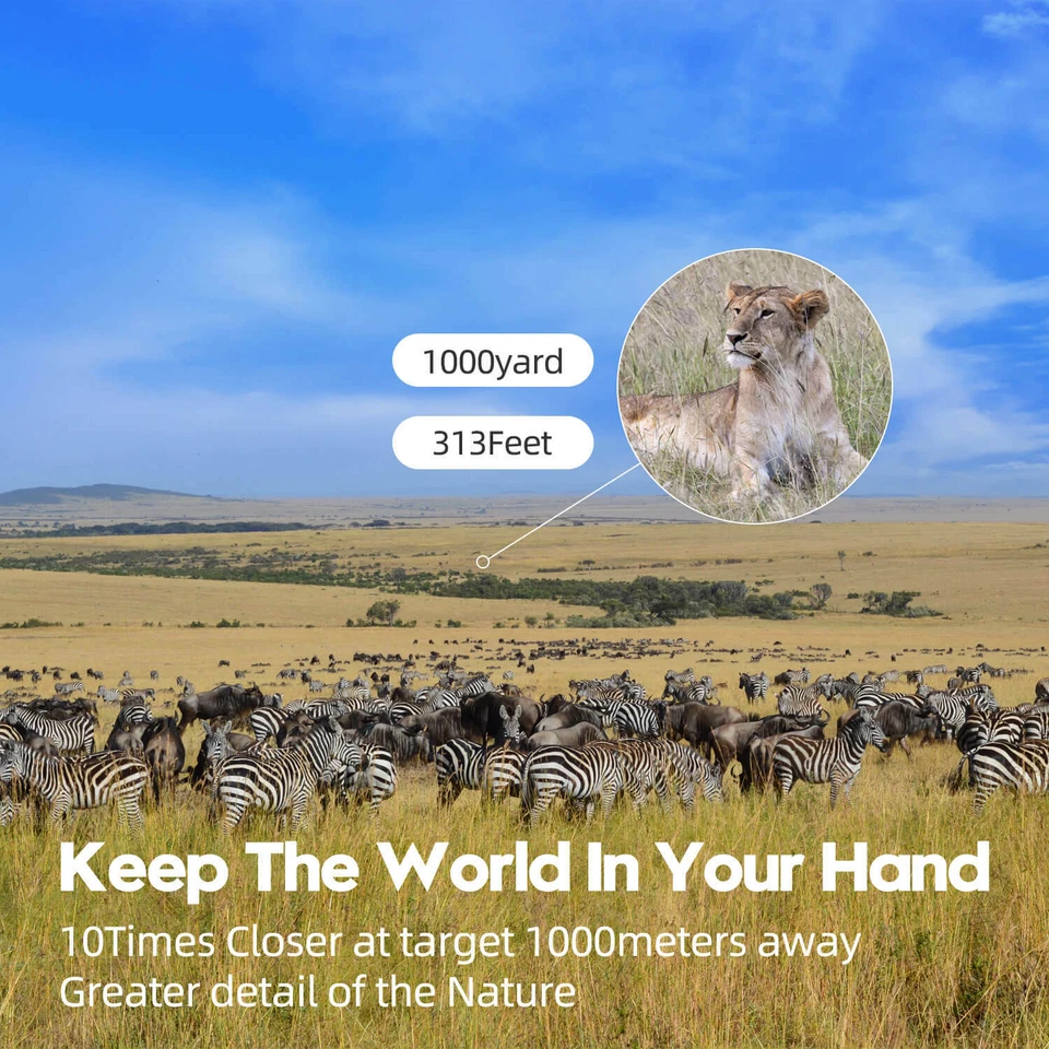 10x50 Binoculars Waterproof with HD BAK4 Lens 24.5mm Eyepiece 423ft 1000Yds - Image 2 of 4