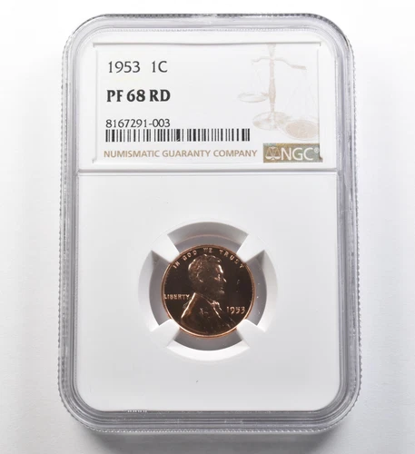 1953 Lincoln Wheat Cent PF68 RD NGC *8107