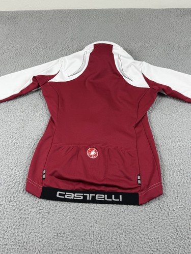 Castelli Jacket Womens S White Red Rosso Corsa Gore Windstopper Full Zip Cycling - Picture 11 of 18