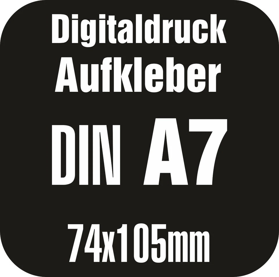 MOW-TRADING 96 x DIN A7 Aufkleber Sticker Digitaldruck Wunschdruck