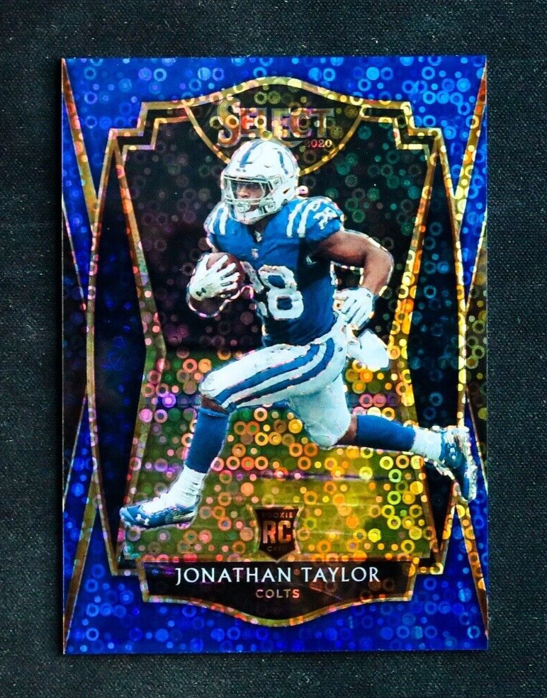 2020 Panini Select - Jonathan Taylor - Rookie Premier Level Blue Disco Prizm /25