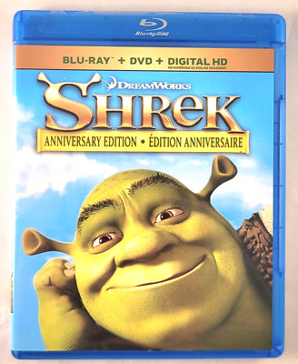 SHREK Blu Ray Anniversary Edition + DVD + Digital HD DREAMWORK