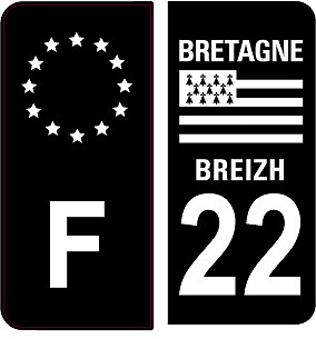 Safirmes 4 Adesivi Stile Targa Auto Black Edition – 2 Paia F+76 – Fatti In Francia