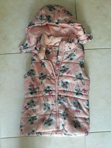 lotto 848b piumino cappotto smanicato bimba bambina rosa H\u0026M 7/8 anni | eBay