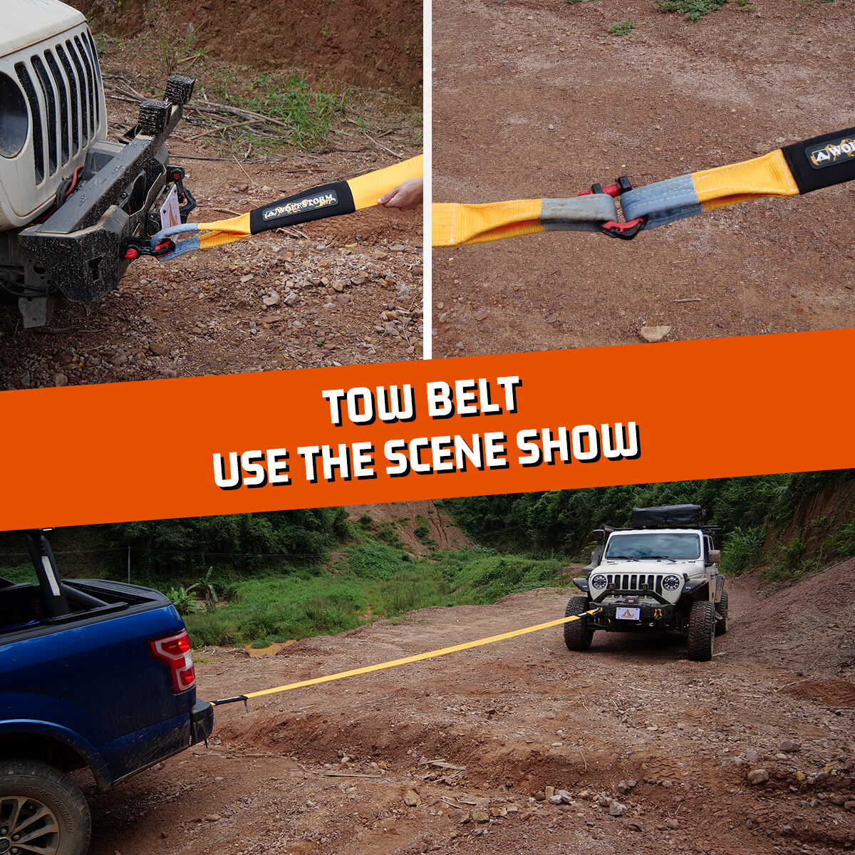 3"x40FT Tow Strap with 3/4" D Ring Shackle Storage Bag Recovery